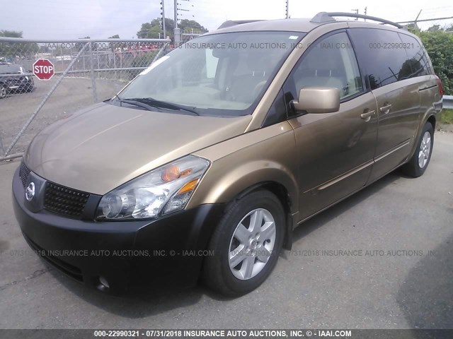 5N1BV28U04N329637 - 2004 NISSAN QUEST S/SE/SL GOLD photo 2