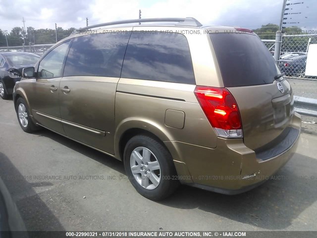 5N1BV28U04N329637 - 2004 NISSAN QUEST S/SE/SL GOLD photo 3