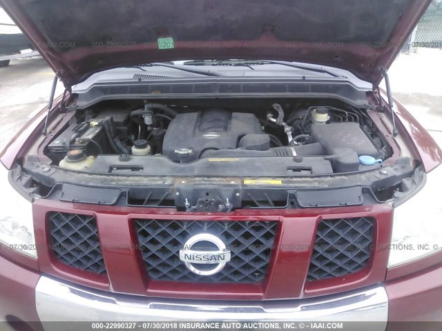 5N1AA08A45N733270 - 2005 NISSAN ARMADA BURGUNDY photo 10