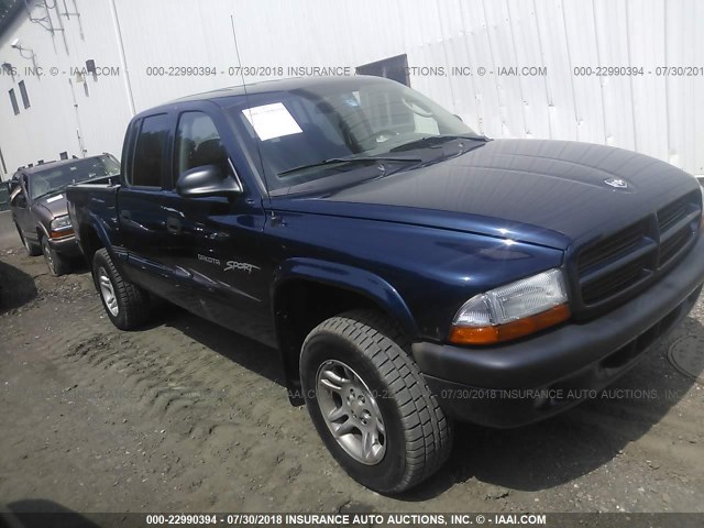 1D7HG38X83S239845 - 2003 DODGE DAKOTA QUAD SPORT BLUE photo 1