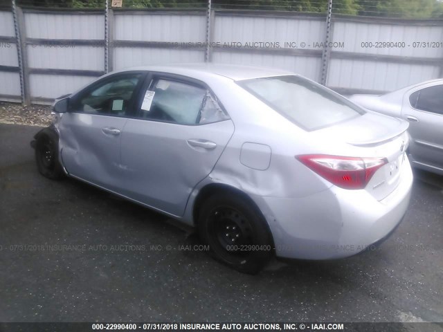 2T1BURHE1EC157339 - 2014 TOYOTA COROLLA SILVER photo 3