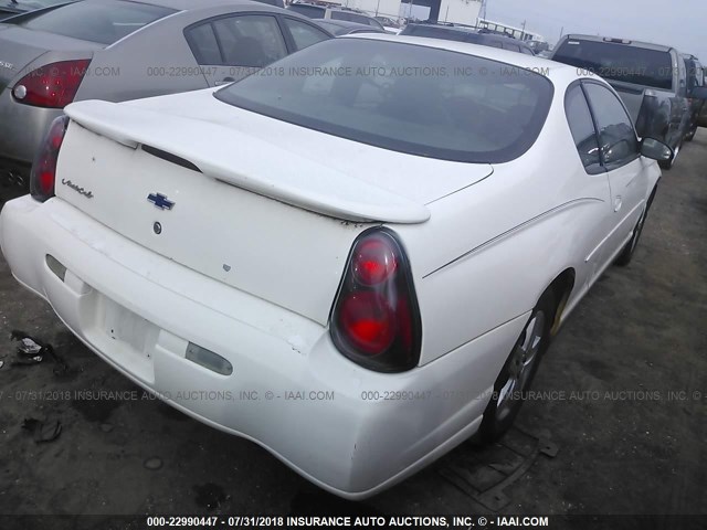 2G1WW12E649157270 - 2004 CHEVROLET MONTE CARLO LS თეთრი ფოტო 4