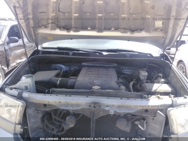 5TFRY5F10CX120986 - 2012 TOYOTA TUNDRA DOUBLE CAB SR5 SILVER photo 10