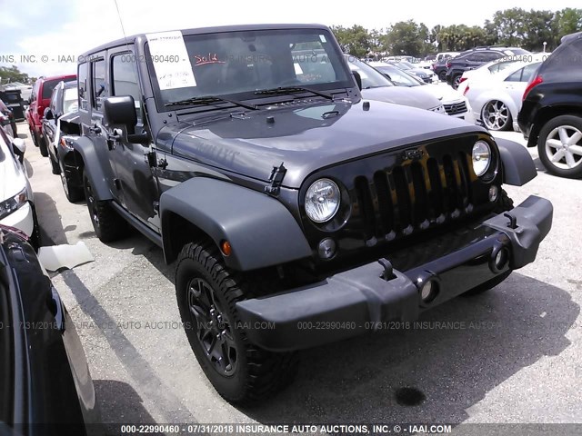 1C4BJWDG3HL593539 - 2017 JEEP WRANGLER UNLIMITE SPORT GRAY photo 1