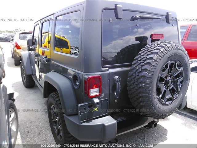 1C4BJWDG3HL593539 - 2017 JEEP WRANGLER UNLIMITE SPORT GRAY photo 3