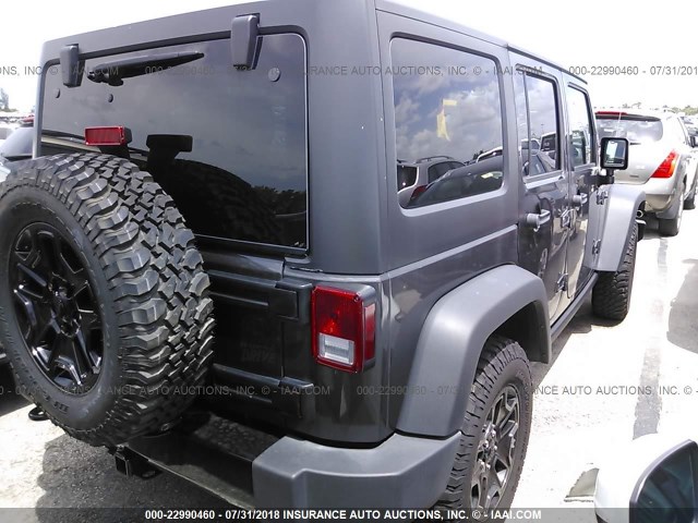 1C4BJWDG3HL593539 - 2017 JEEP WRANGLER UNLIMITE SPORT GRAY photo 4