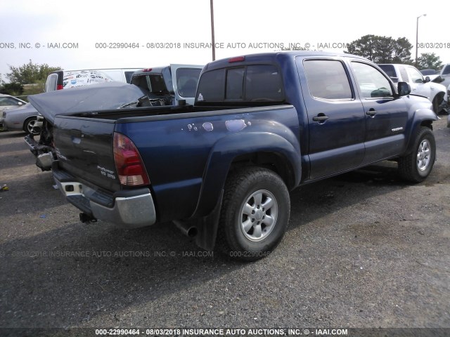 5TEJU62N08Z510395 - 2008 TOYOTA TACOMA DOUBLE CAB PRERUNNER Dark Blue photo 4