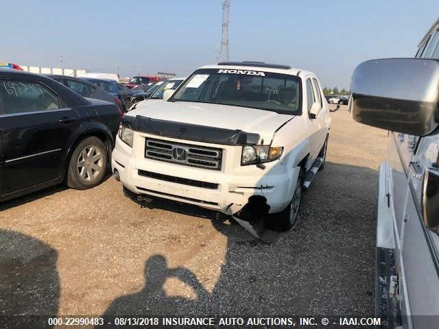 2HJYK16517H540593 - 2007 HONDA RIDGELINE RTL WHITE photo 2