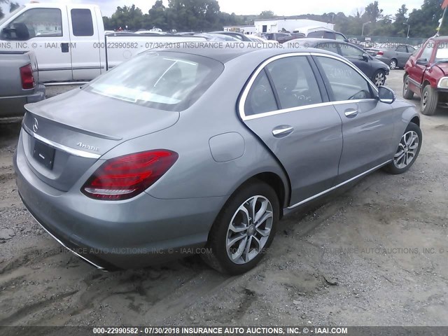 55SWF4KB7GU123867 - 2016 MERCEDES-BENZ C 300 4MATIC SILVER photo 4