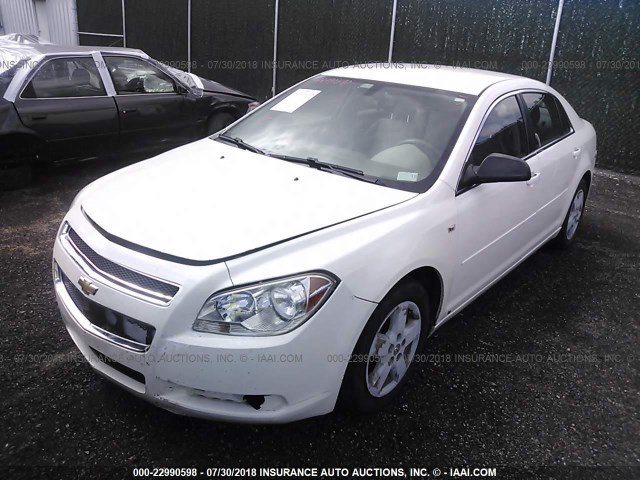 1G1ZG57B28F237131 - 2008 CHEVROLET MALIBU LS WHITE photo 2