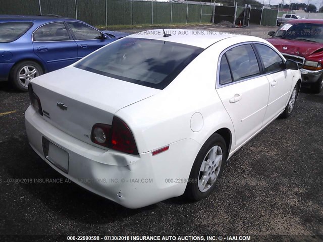 1G1ZG57B28F237131 - 2008 CHEVROLET MALIBU LS WHITE photo 4