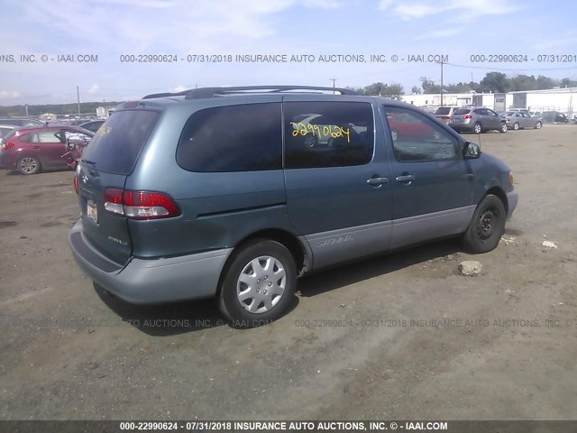 4T3ZF13C62U462417 - 2002 TOYOTA SIENNA LE/XLE BLUE photo 4