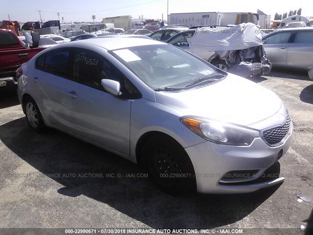 KNAFK4A66F5426203 - 2015 KIA FORTE LX SILVER photo 1