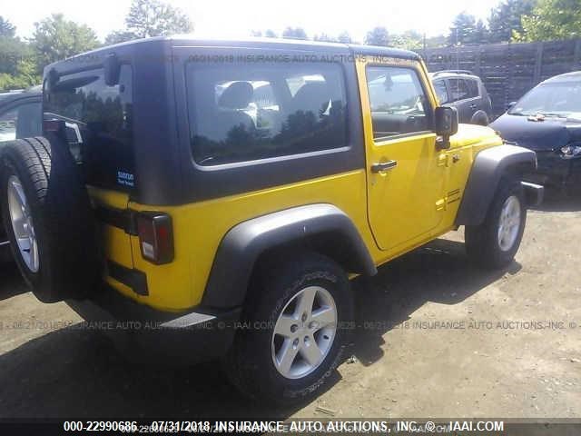 1C4AJWAG7FL644358 - 2015 JEEP WRANGLER YELLOW photo 4