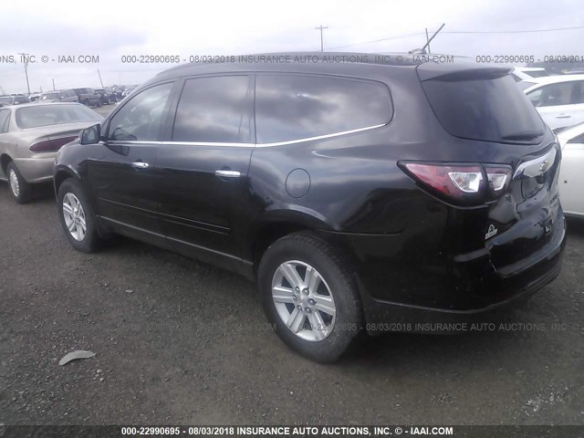 1GNKRGKD4DJ106983 - 2013 CHEVROLET TRAVERSE LT BLACK photo 3