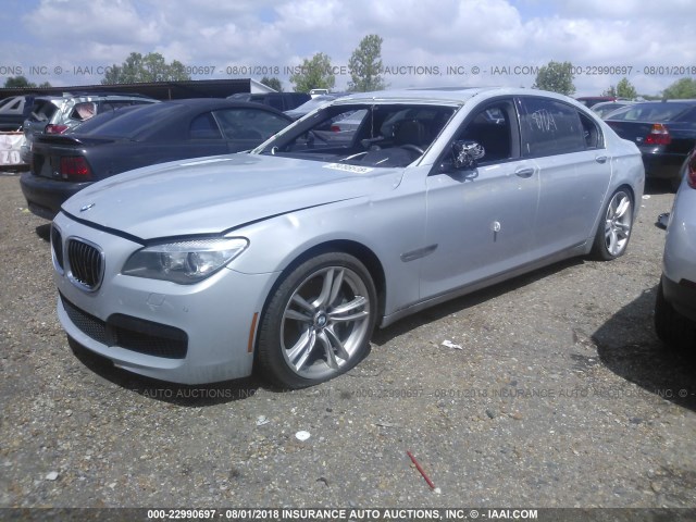WBAYE8C50DD133945 - 2013 BMW 750 LI SILVER photo 2