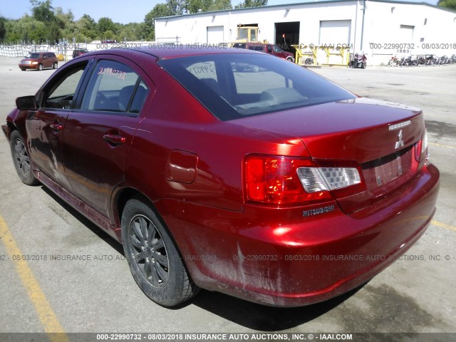 4A32B2FF6AE009717 - 2010 MITSUBISHI GALANT FE RED photo 3