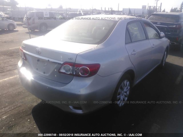 5YFBU4EE0DP184005 - 2013 TOYOTA COROLLA S/LE SILVER photo 4