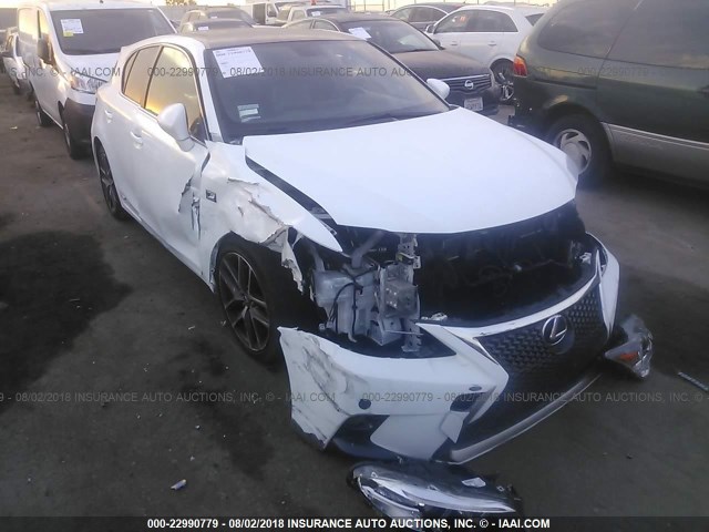 JTHKD5BH0F2247656 - 2015 LEXUS CT 200 WHITE photo 1