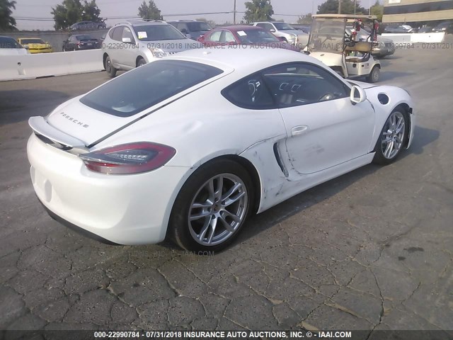 WP0AA2A86EK173924 - 2014 PORSCHE CAYMAN WHITE photo 4