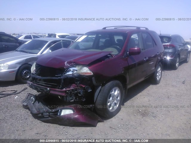 2HNYD18862H513141 - 2002 ACURA MDX TOURING RED photo 2