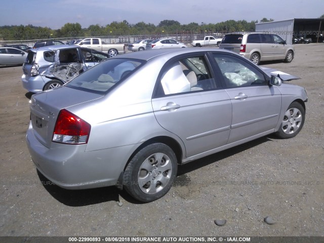 KNAFE121585502327 - 2008 KIA SPECTRA EX/LX/SX SILVER photo 4