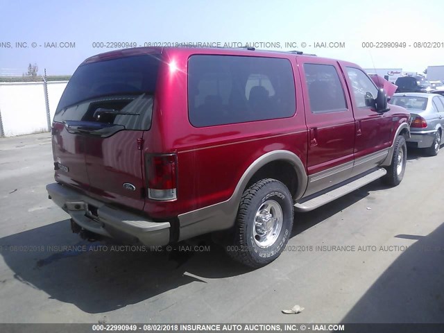 1FMSU45P03EC70407 - 2003 FORD EXCURSION EDDIE BAUER RED photo 4