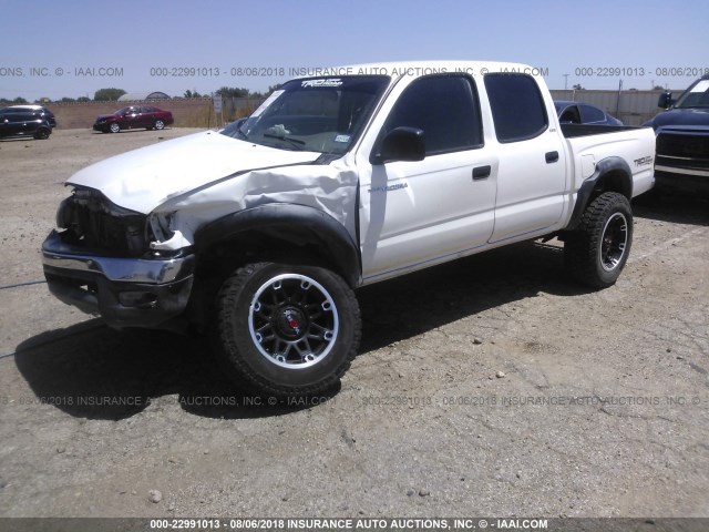5TEGN92N11Z864389 - 2001 TOYOTA TACOMA DOUBLE CAB PRERUNNER WHITE photo 2