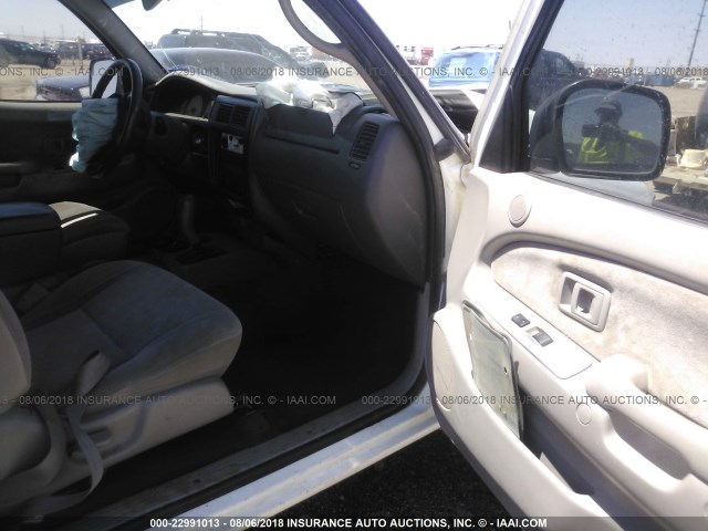 5TEGN92N11Z864389 - 2001 TOYOTA TACOMA DOUBLE CAB PRERUNNER WHITE photo 5