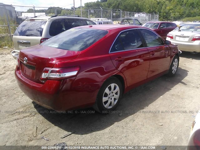 4T1BF3EK6BU687091 - 2011 TOYOTA CAMRY SE/LE/XLE RED photo 4