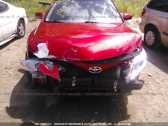 4T1BF3EK6BU687091 - 2011 TOYOTA CAMRY SE/LE/XLE RED photo 6