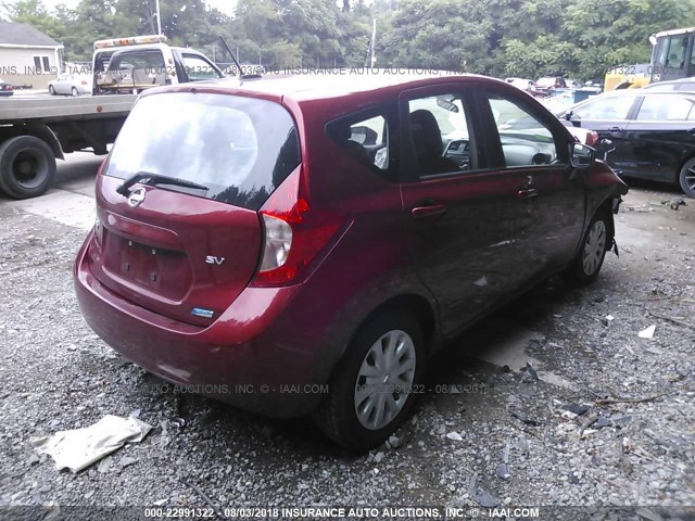 3N1CE2CP3GL371365 - 2016 NISSAN VERSA NOTE S/S PLUS/SV/SL/SR MAROON photo 4