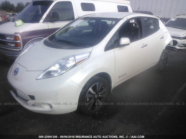 1N4AZ0CPXEC330386 - 2014 NISSAN LEAF S/SV/SL თეთრი ფოტო 2
