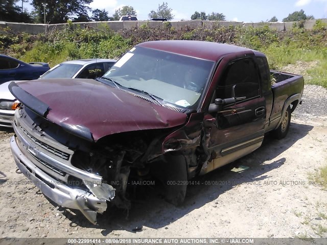 1GCEK19T5YE169254 - 2000 CHEVROLET SILVERADO K1500 MAROON photo 2