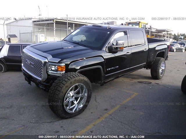 1GT120E82FF522065 - 2015 GMC SIERRA K2500 DENALI BLACK photo 2