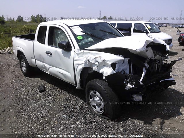 5TFRX5GN5JX105949 - 2018 TOYOTA TACOMA ACCESS CAB/SR/SR5/TRD SPT WHITE photo 1