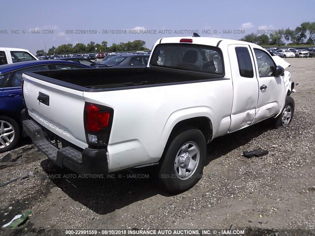 5TFRX5GN5JX105949 - 2018 TOYOTA TACOMA ACCESS CAB/SR/SR5/TRD SPT WHITE photo 4