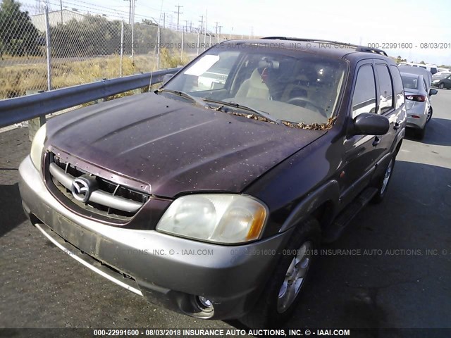 4F2YU08121KM32292 - 2001 MAZDA TRIBUTE LX/ES BURGUNDY photo 2