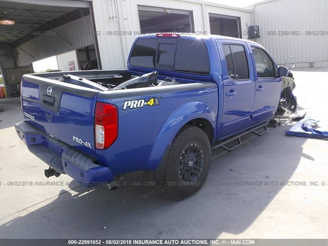 1N6AD0EV4EN767273 - 2014 NISSAN FRONTIER S/SV/SL/PRO-4X BLUE photo 4