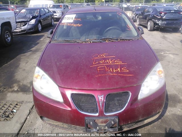 1G2ZG57B394134342 - 2009 PONTIAC G6 MAROON photo 6