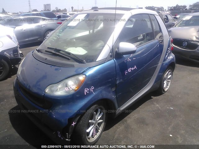 WMEEK31X28K165336 - 2008 SMART FORTWO PASSION BLUE photo 2