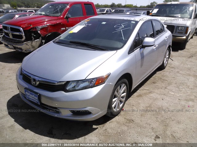 19XFB2F92CE093315 - 2012 HONDA CIVIC EXL SILVER photo 2