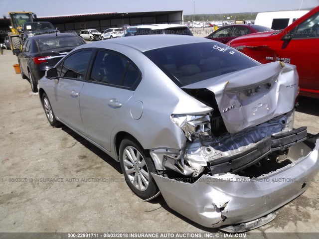 19XFB2F92CE093315 - 2012 HONDA CIVIC EXL SILVER photo 3