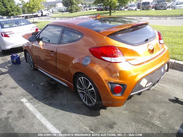 KMHTC6AE4GU264872 - 2016 HYUNDAI VELOSTER TURBO ORANGE photo 3