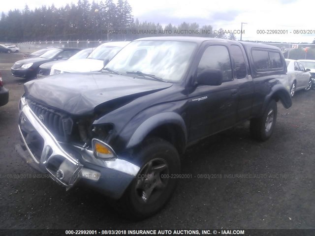 5TEWN72N02Z023164 - 2002 TOYOTA TACOMA XTRACAB BLACK photo 2