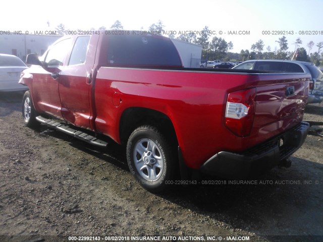 5TFRM5F1XGX104229 - 2016 TOYOTA TUNDRA DOUBLE CAB SR/SR5 RED photo 3