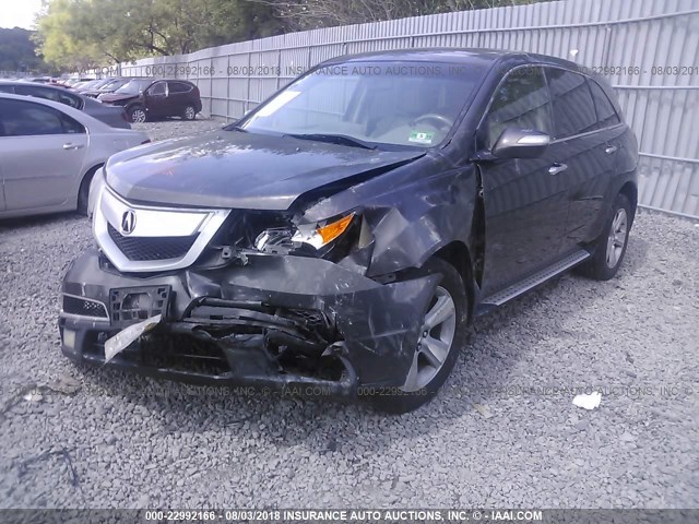 2HNYD2H6XAH519320 - 2010 ACURA MDX TECHNOLOGY GRAY photo 2