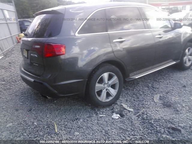 2HNYD2H6XAH519320 - 2010 ACURA MDX TECHNOLOGY GRAY photo 4