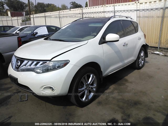 JN8AZ1MU1AW017812 - 2010 NISSAN MURANO S/SL/LE WHITE photo 2