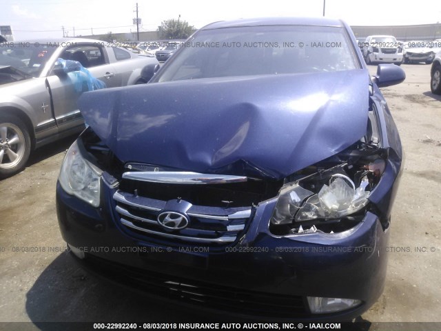 KMHDU4AD0AU834483 - 2010 HYUNDAI ELANTRA BLUE/GLS/SE BLUE photo 6